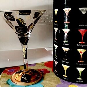 Martini glass (new)  hand painted by Lolita